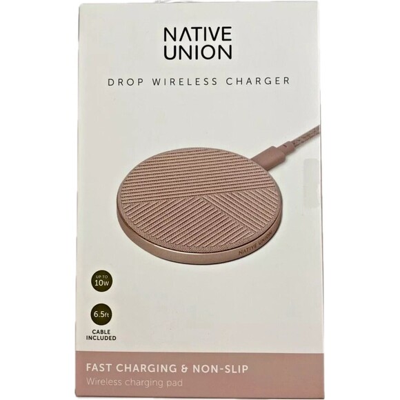 Native Union Drop Fast Charging 10W Qi Wireless Charger Charging Rose Pink NEW - Picture 2 of 9